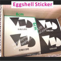 Custom Eggshell Stickers,classic White And Black Printing Eggshell Sticker,destructive Label With Strong Adhesive 